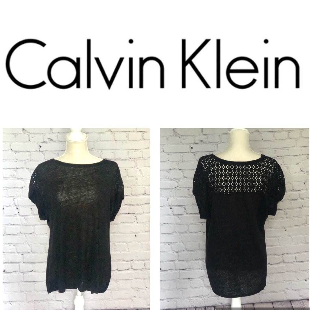 🤩Calvin Klein Linen Top with Eyelet Detail🤩